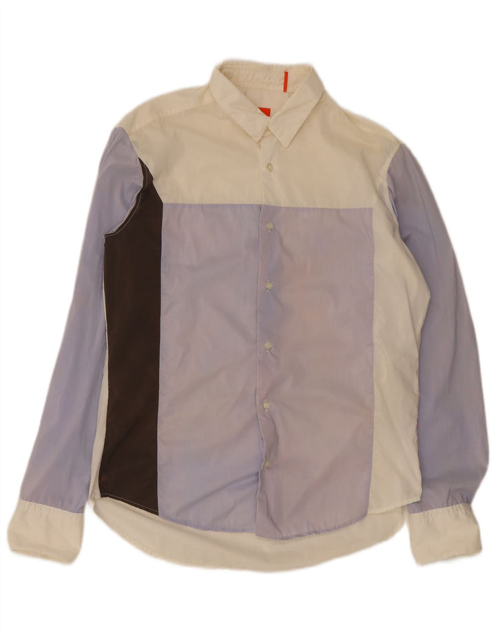 Hugo Boss Herren-Hemd, mittelgroß, mehrfarbig, Colourblock-Baumwolle