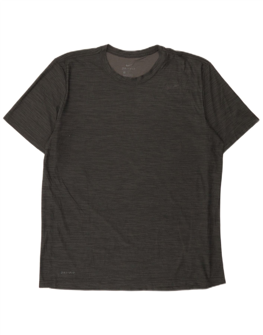 Nike Herren Dri Fit T-Shirt-Oberteil, großes grau meliertes Polyester