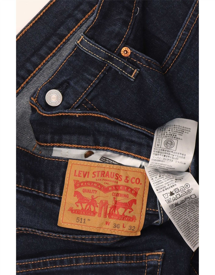 Levi's Herren 511 Slim Jeans W36 L32 Marineblau Baumwolle