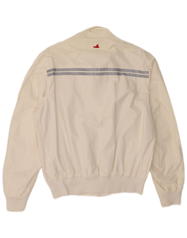 Grafische Bomberjacke für Herren von Museum, UK 42, XL, gebrochenes Weiß, Colourblock-Polyamid