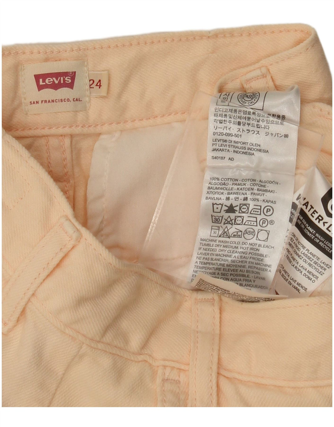 LEVI'S Damen-Cargohose mit hoher Taille, schmal zulaufend, W24 L28, rosa Baumwolle