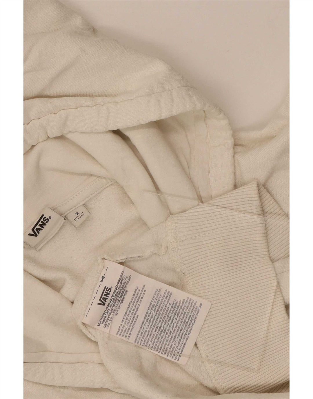 Vans Herren-Kapuzenpullover mit Grafik, Größe S, weiße Baumwolle