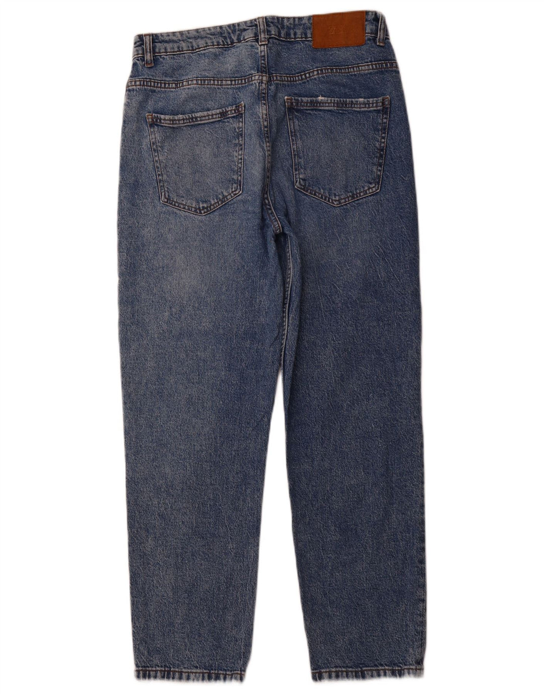 ZARA Damen Tapered Jeans EU 42 Large W32 L28 Blau