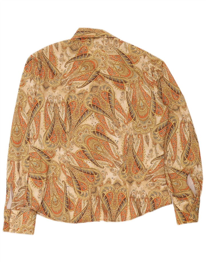 Vintage Damen Hemd IT 50 XL Beige Paisley Polyester