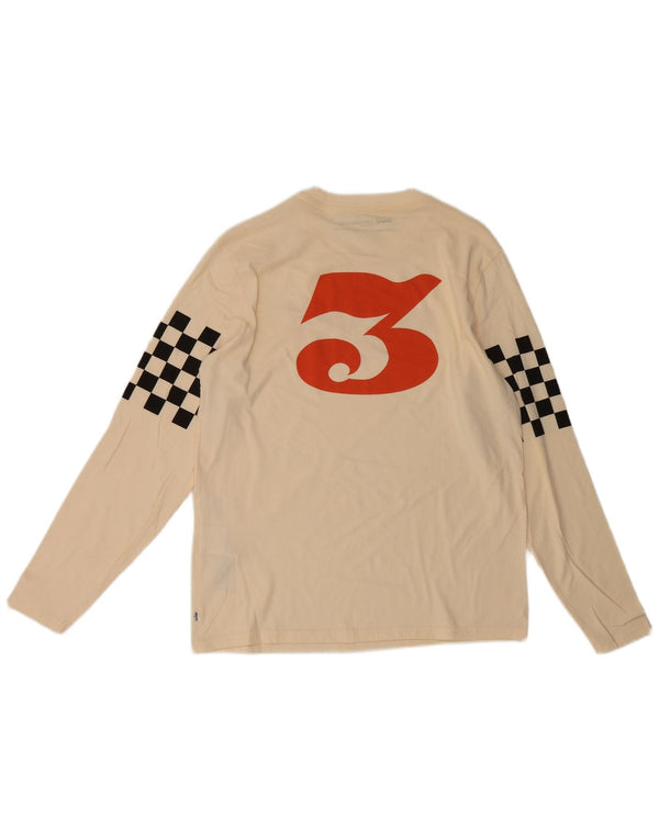 Levi's Mens Standard Fit Graphic Top Long Sleeve Medium Off White Geometrisch