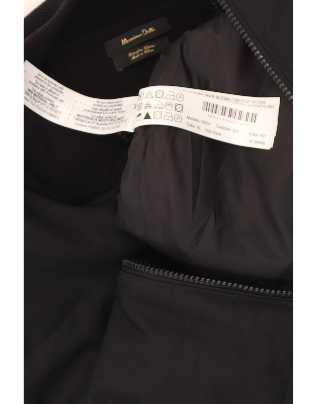 Massimo Dutti Herren Bomberjacke UK 42 XL Schwarz Baumwolle