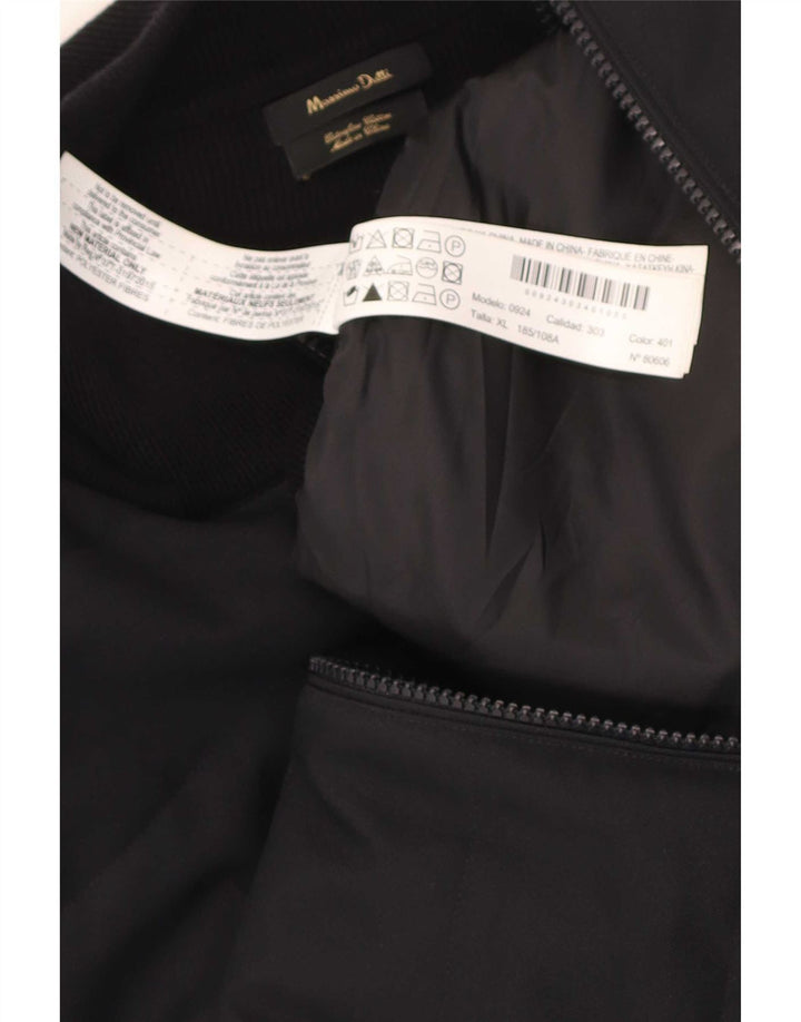 Massimo Dutti Herren Bomberjacke UK 42 XL Schwarz Baumwolle