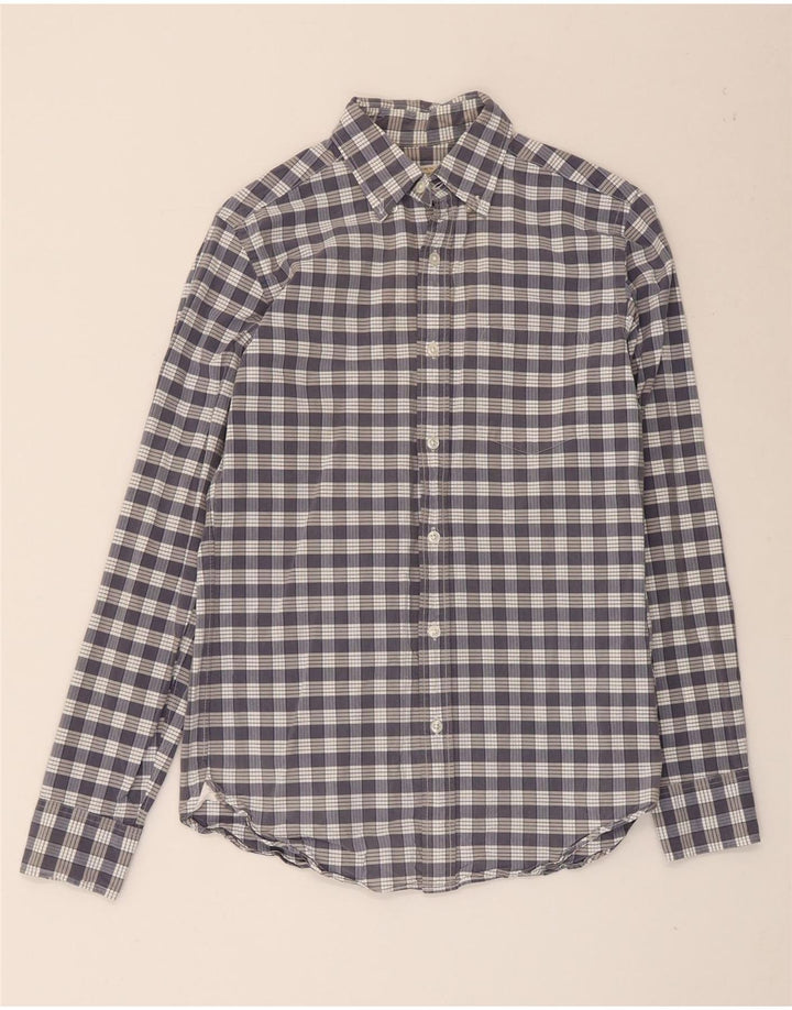 J. Crew Herrenhemd, Größe 13 1/2 XS, grau karierte Baumwolle
