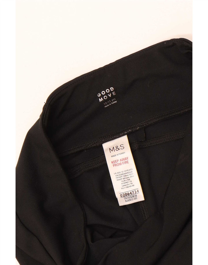 Marks & Spencer Leggings für Mädchen, 12–13 Jahre, schwarzes Polyester
