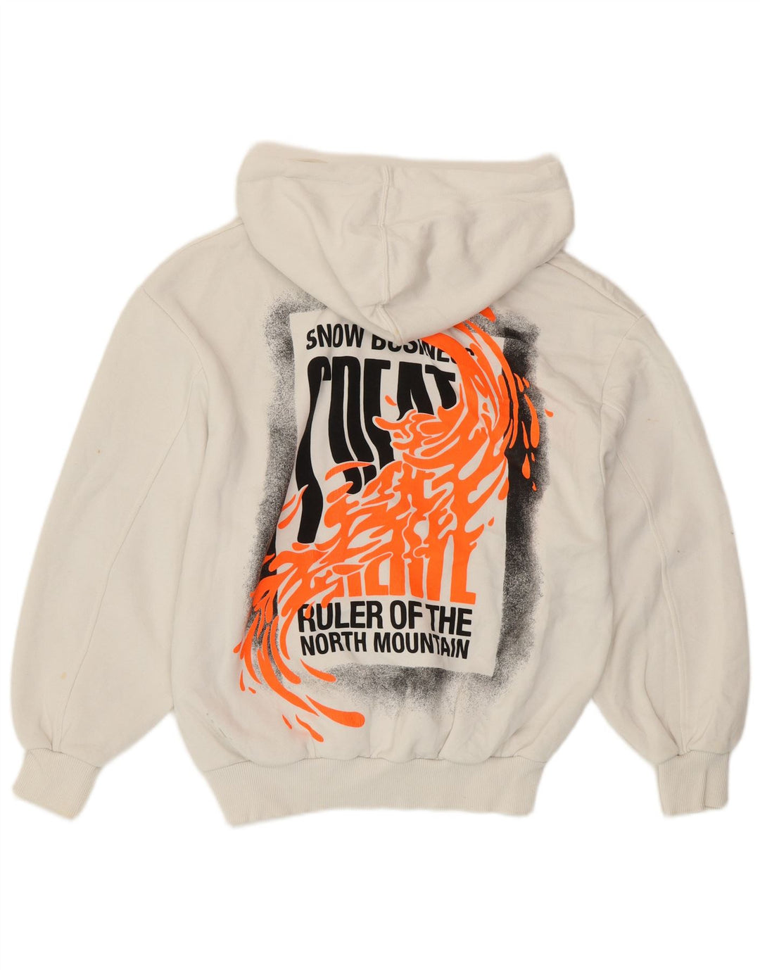 ZARA Damen Frozen Graphic Hoodie Pullover UK 10 Small Weiß