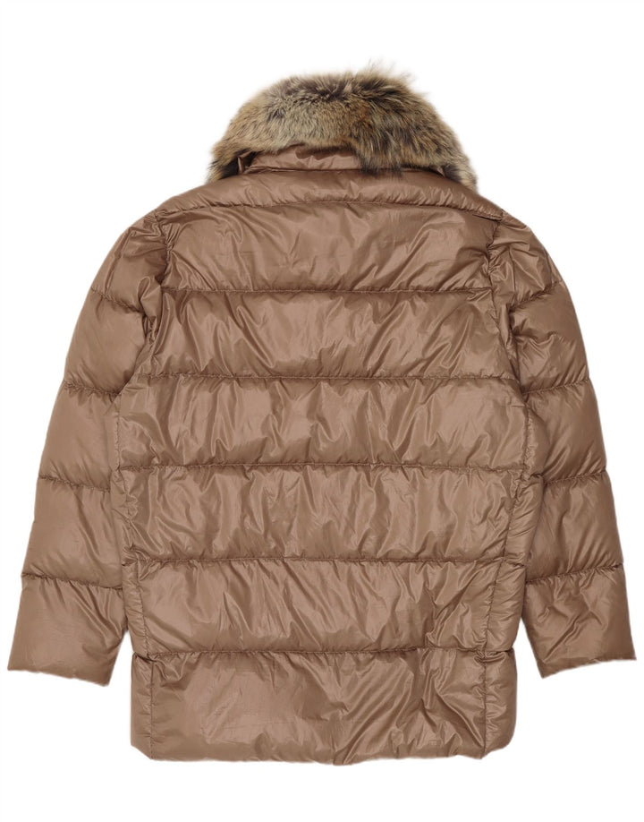 Ralph Lauren Damen-Übergröße, wattierte Jacke, UK 10, Größe S, braun, Polyester