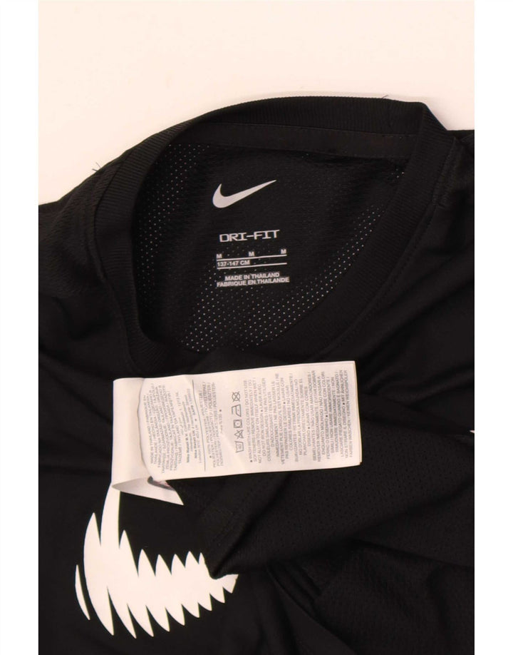 Nike Jungen Dri Fit Graphic T-Shirt Top 10–11 Jahre Mittelschwarzes Polyester