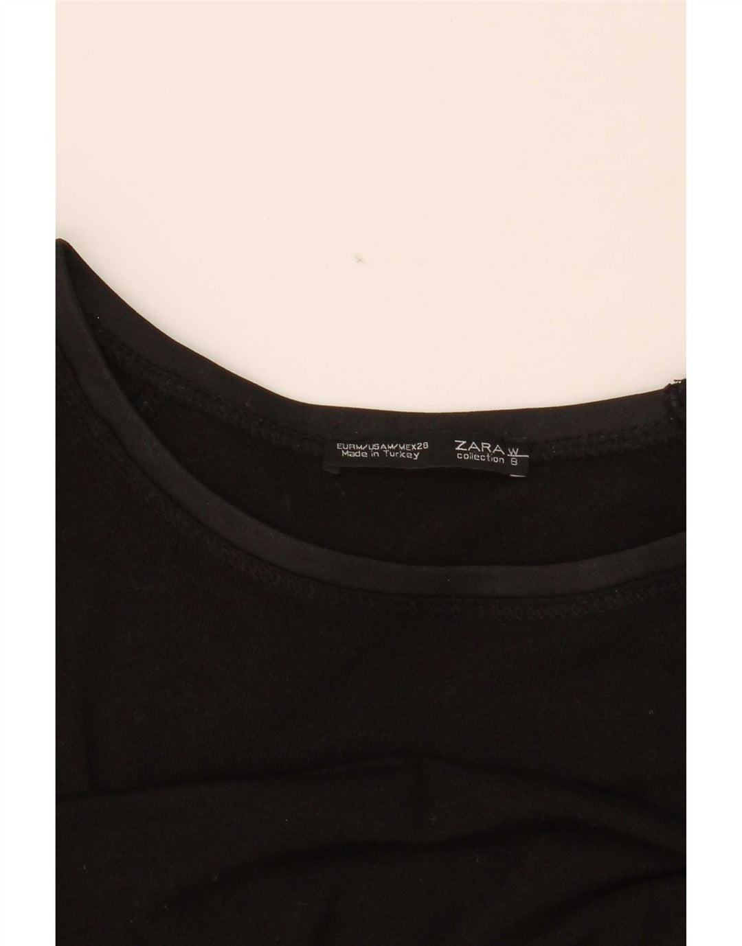 Zara Damen Top Langarm UK 14 Medium Schwarz