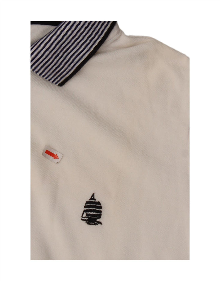 MARINA YACHTING Damen Poloshirt UK 16 Large Weiß Colourblock Baumwolle