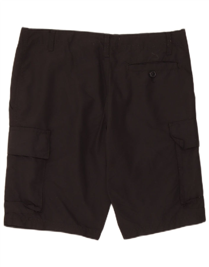 French Connection Herren-Cargoshorts, Größe S, W32, schwarzes Nylon