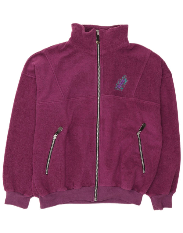 Vintage Damen Übergroße Fleecejacke UK 16 Large Lila