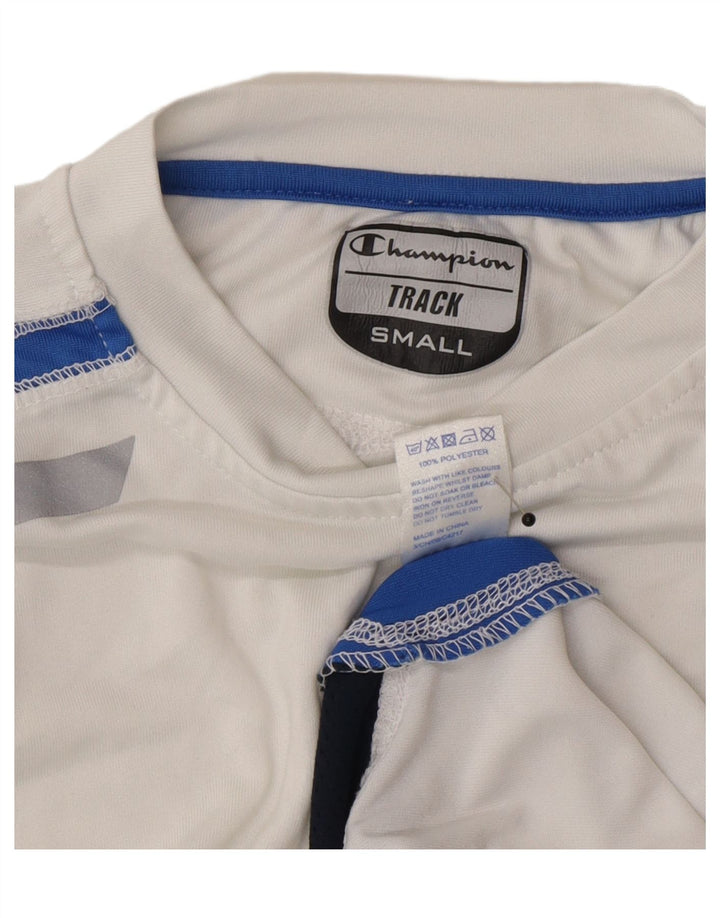 Champion Herren-Oberteil mit lockerer Passform, langärmelig, klein, weiß, Farbblock-Polyester