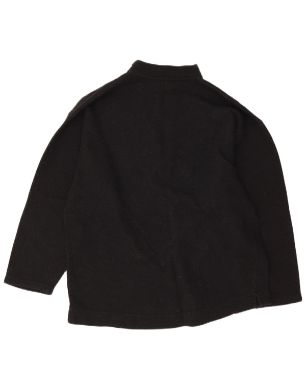 Vintage Damen Pullover mit lockerer Passform und Reißverschluss, Gr. 10, Größe S, Schwarz, Retro