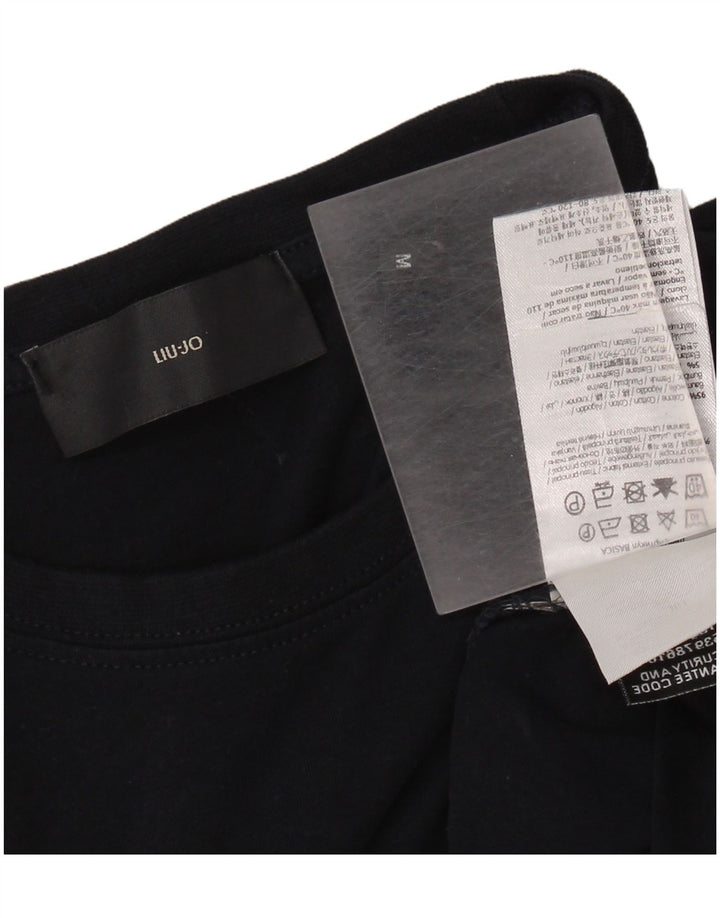 Liu Jo Herren-T-Shirt-Oberteil, mittelmarineblaue Baumwolle