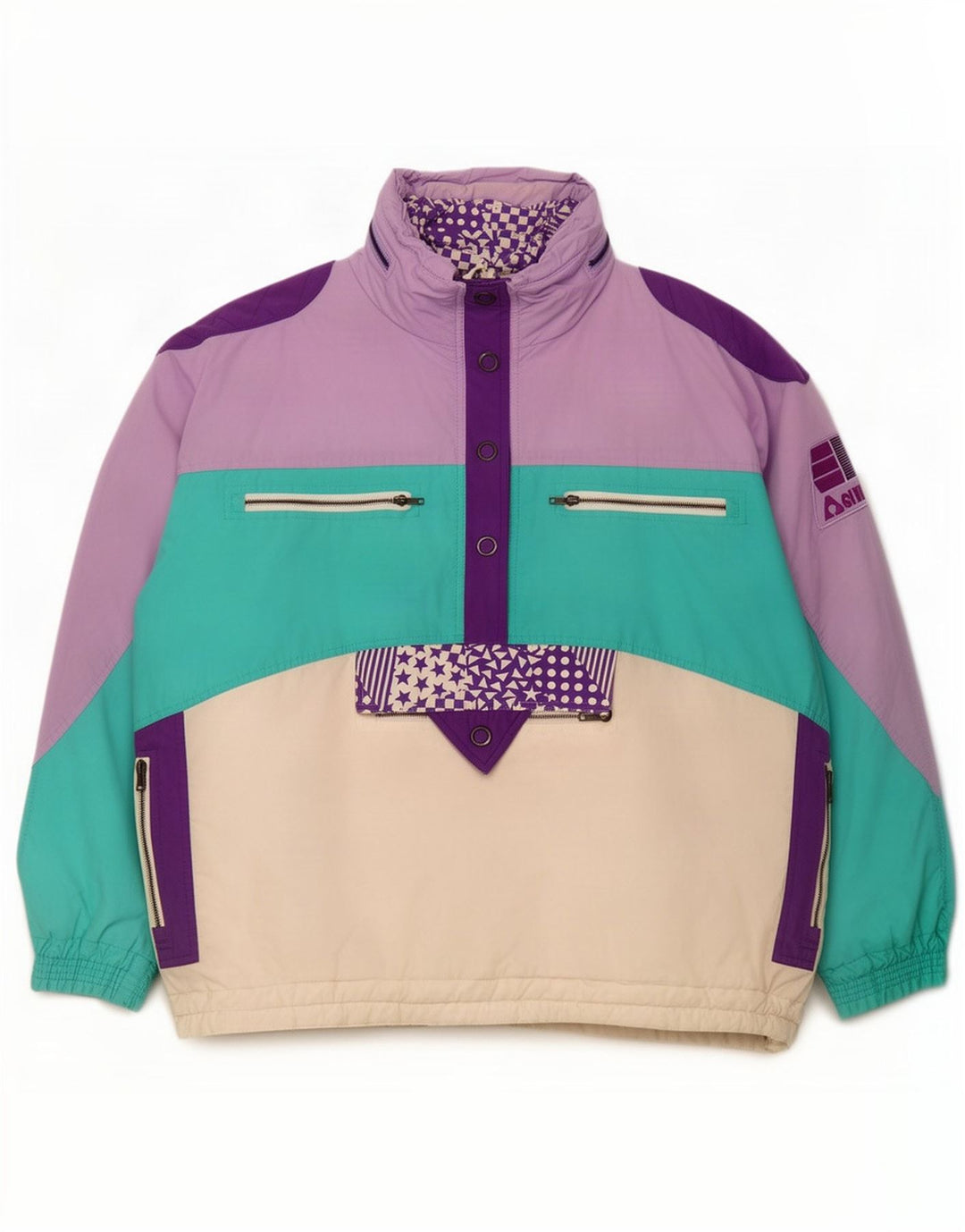 Active Herren-Skijacke US 44 2XL Mehrfarbige Colourblock-Baumwolle