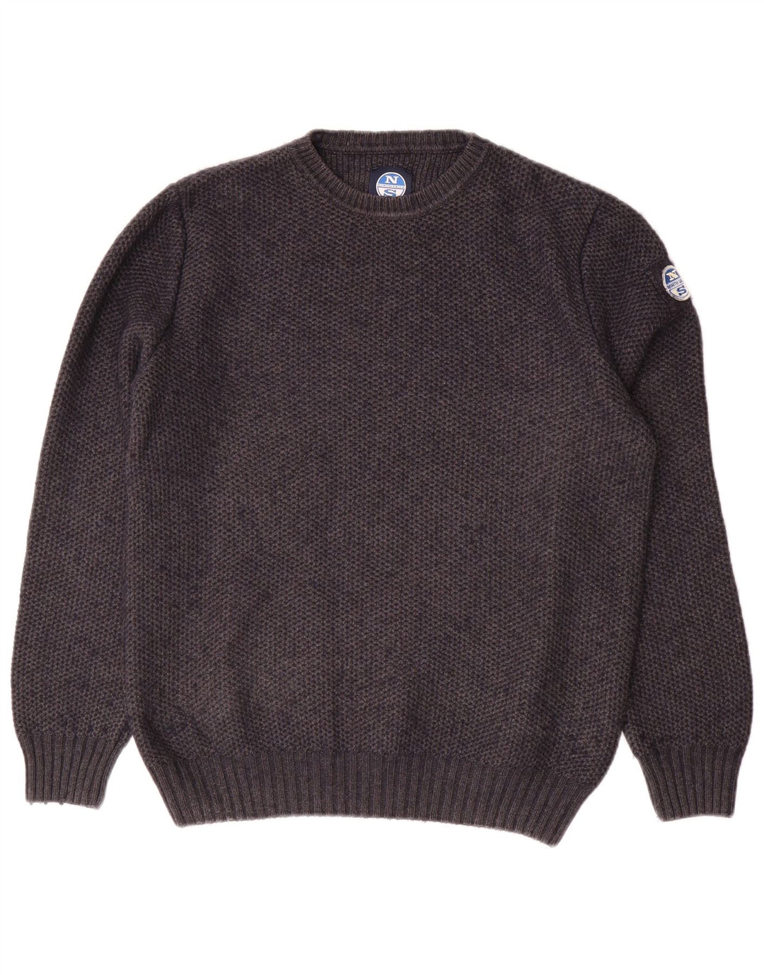 North Sails Herren-Pullover mit Rundhalsausschnitt, Größe S, graue Baumwolle