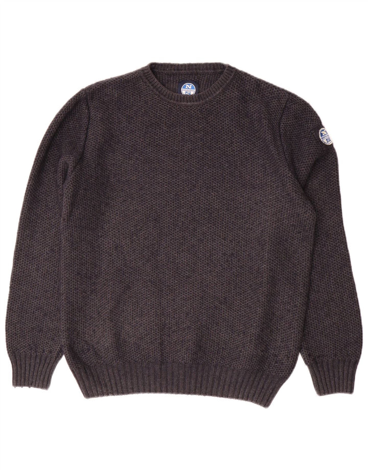 North Sails Herren-Pullover mit Rundhalsausschnitt, Größe S, graue Baumwolle