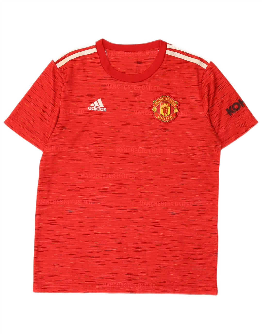 Adidas Herren Manchester United T-Shirt Top Mittelrot geflecktes Polyester