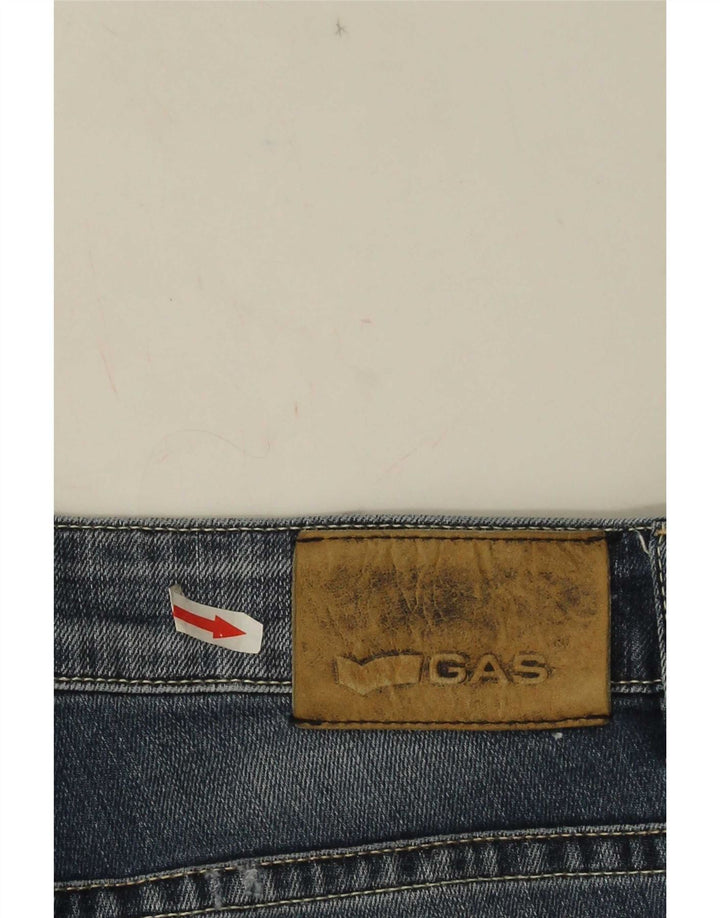 Gas Herren Jeansshorts W32 mittelblaue Baumwolle