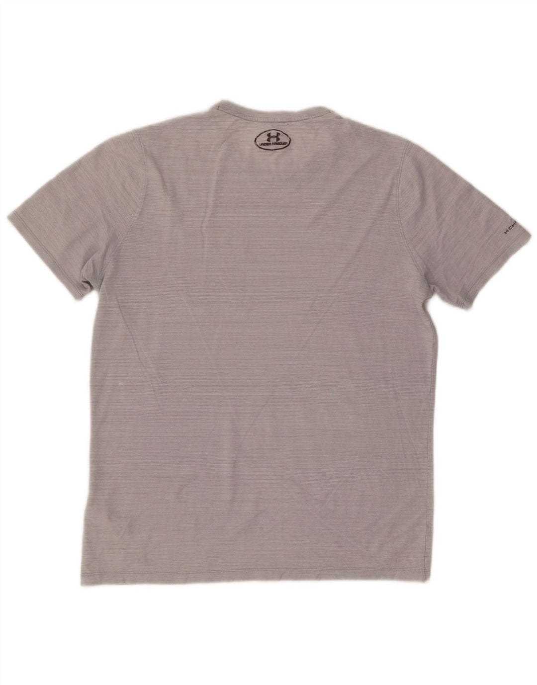 UNDER ARMOUR Herren Heat Gear T-Shirt-Oberteil aus mittelgrauer Nadelstreifen-Baumwolle