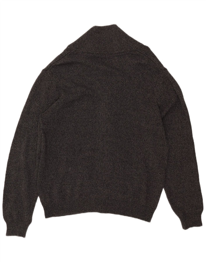 CHAPS Herren-Cardigan-Pullover XL, grau gefleckte Baumwolle