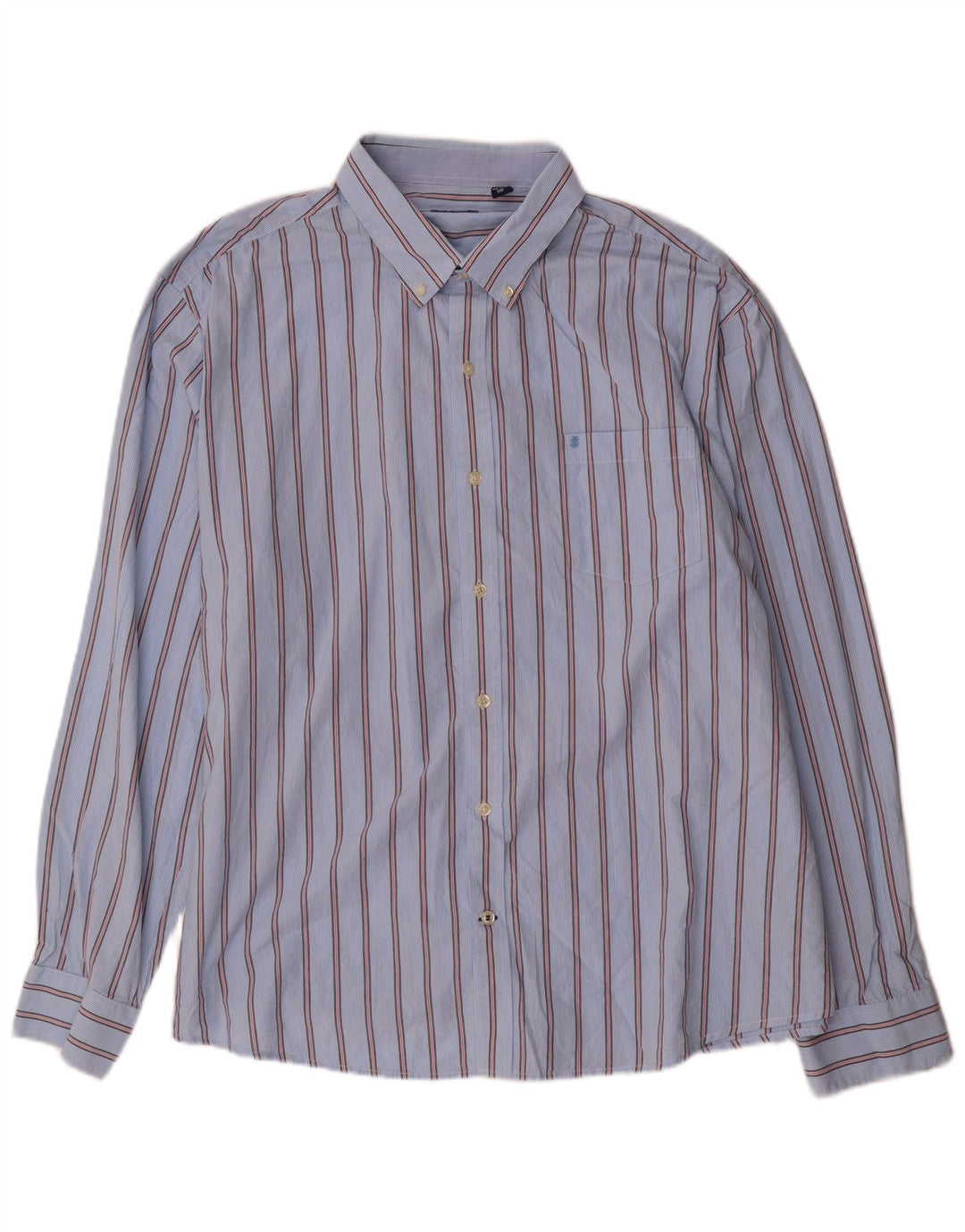 IZOD Herrenhemd 2XL Blaue Nadelstreifen-Baumwolle