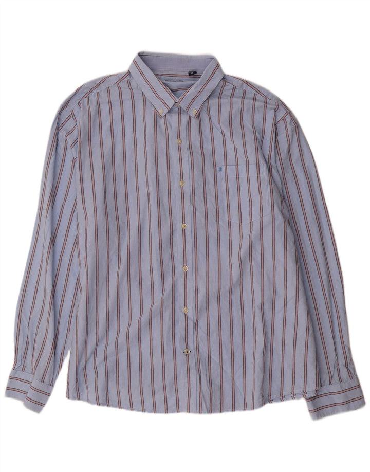IZOD Herrenhemd 2XL Blaue Nadelstreifen-Baumwolle