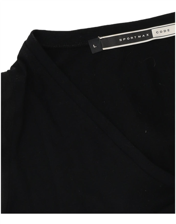 Sportmax Damen-Langarm-Blusenoberteil, UK-Größe 44, Größe L, Schwarz