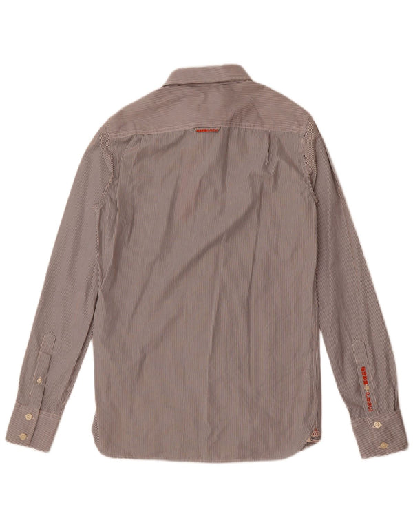 Superdry Mens Shirt Medium Grey Pinstripe Cotton