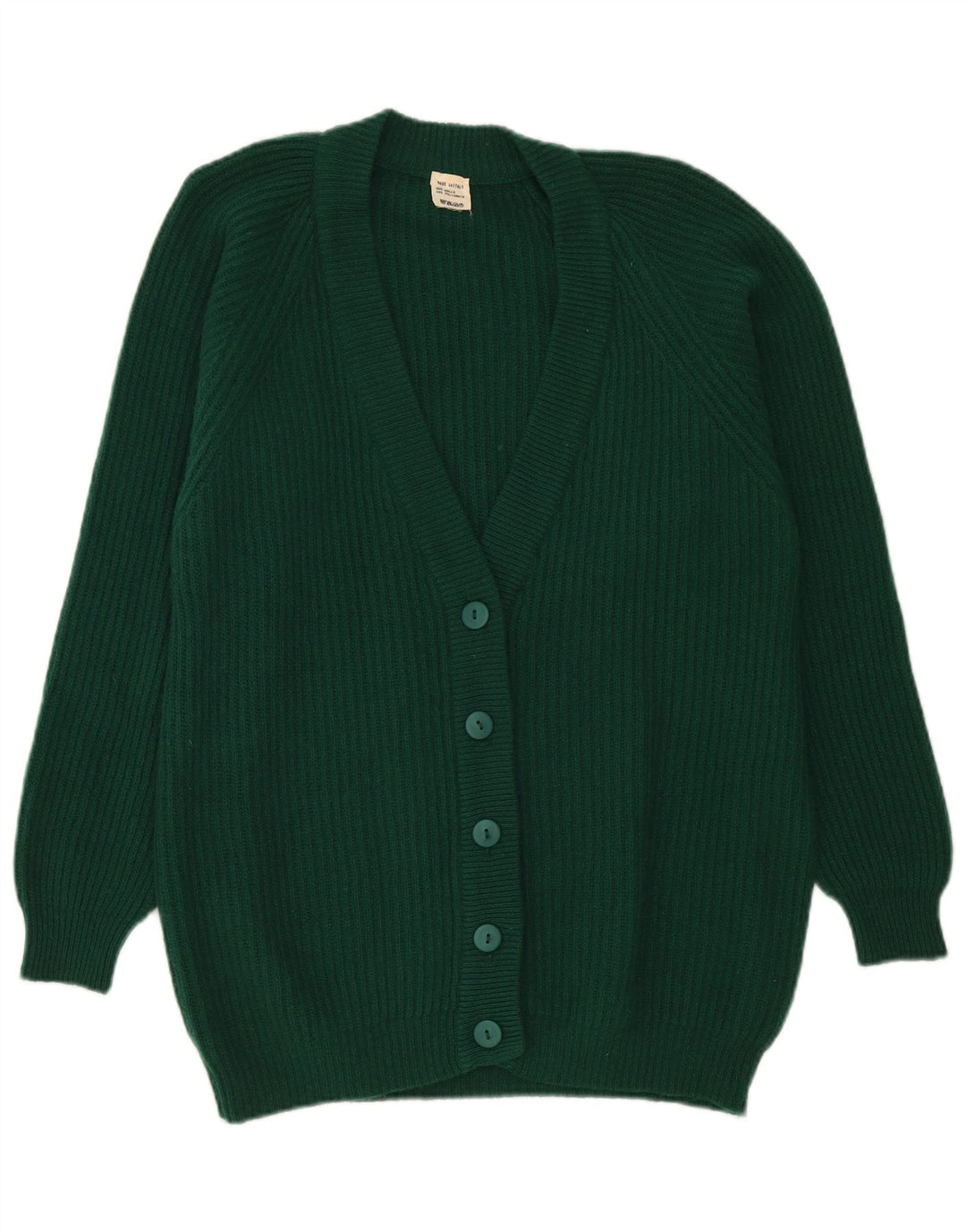 Vintage Damen Cardigan Pullover UK 16 Große grüne Wolle