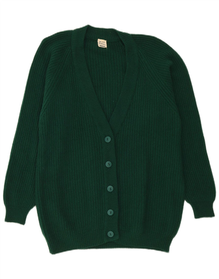 Vintage Damen Cardigan Pullover UK 16 Große grüne Wolle