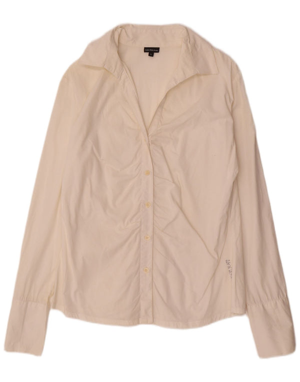 Calvin Klein Jeans Damenhemd UK 16 Large Off White Cotton