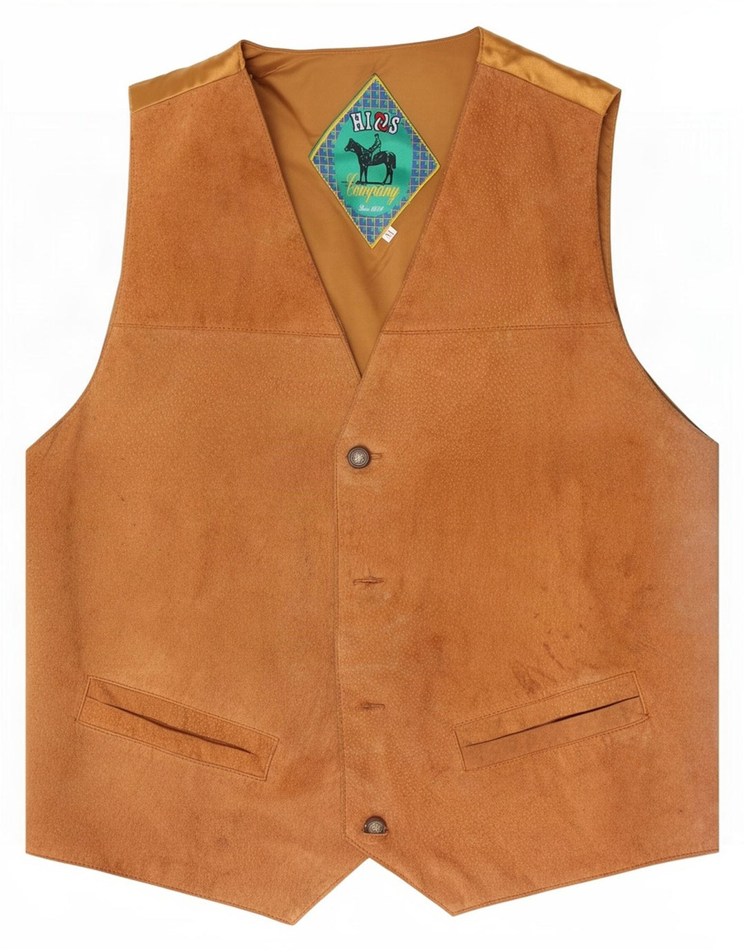 Vintage Herren Wildlederweste Mittelbraunes Leder