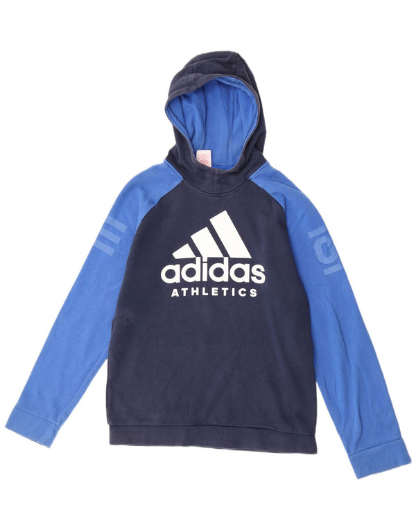 Adidas Herren Kapuzenpullover mit Grafik, Größe S, Marineblau, Farbblock