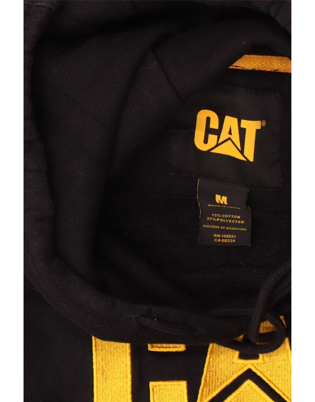 Caterpillar Herren-Kapuzenpullover mit Grafik, mittelschwarz, Baumwolle