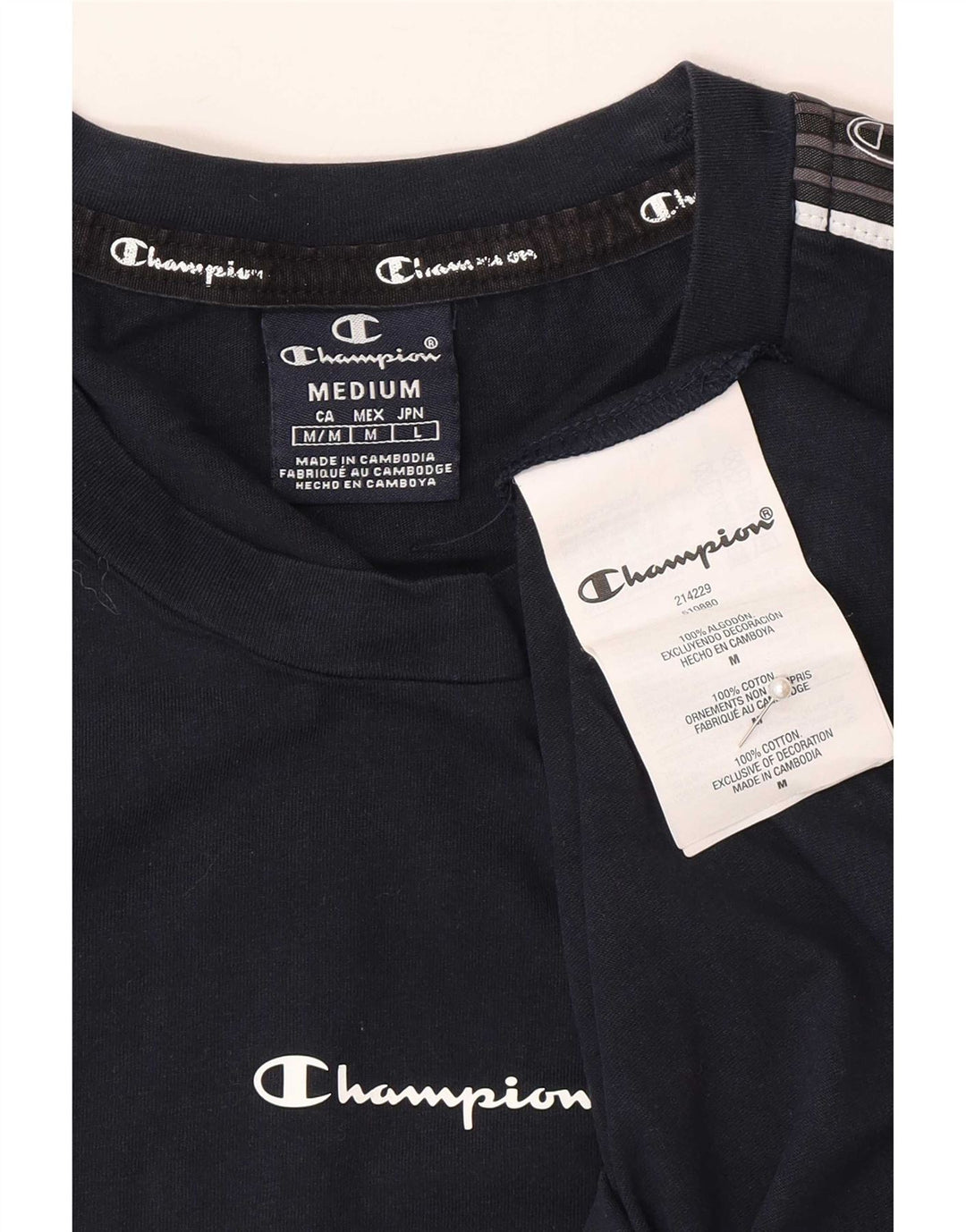 Champion Herren-T-Shirt mit Grafik, mittlere Marineblau-Baumwolle