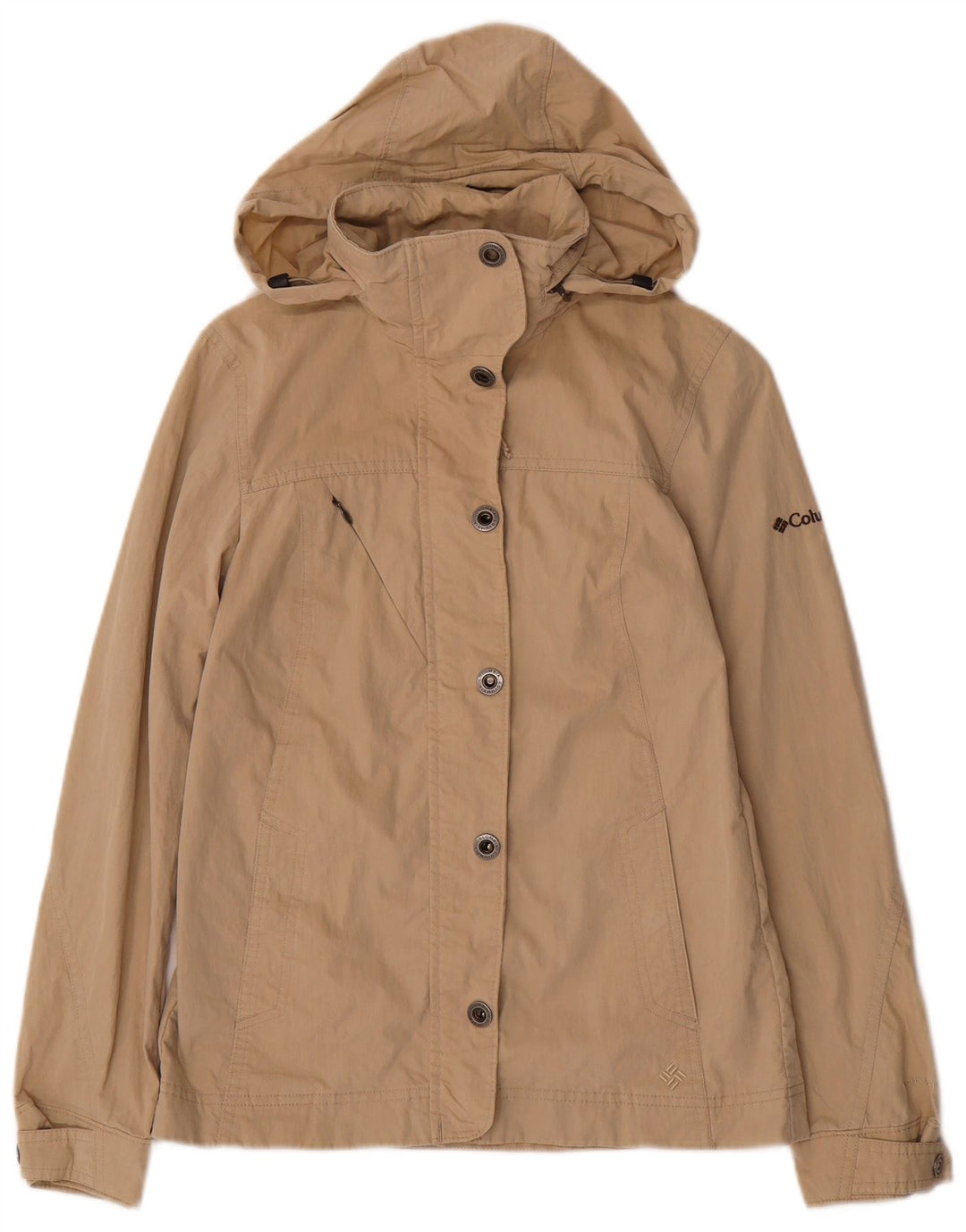 COLUMBIA Damen Bomberjacke mit Kapuze UK 6 XS Beige Baumwolle