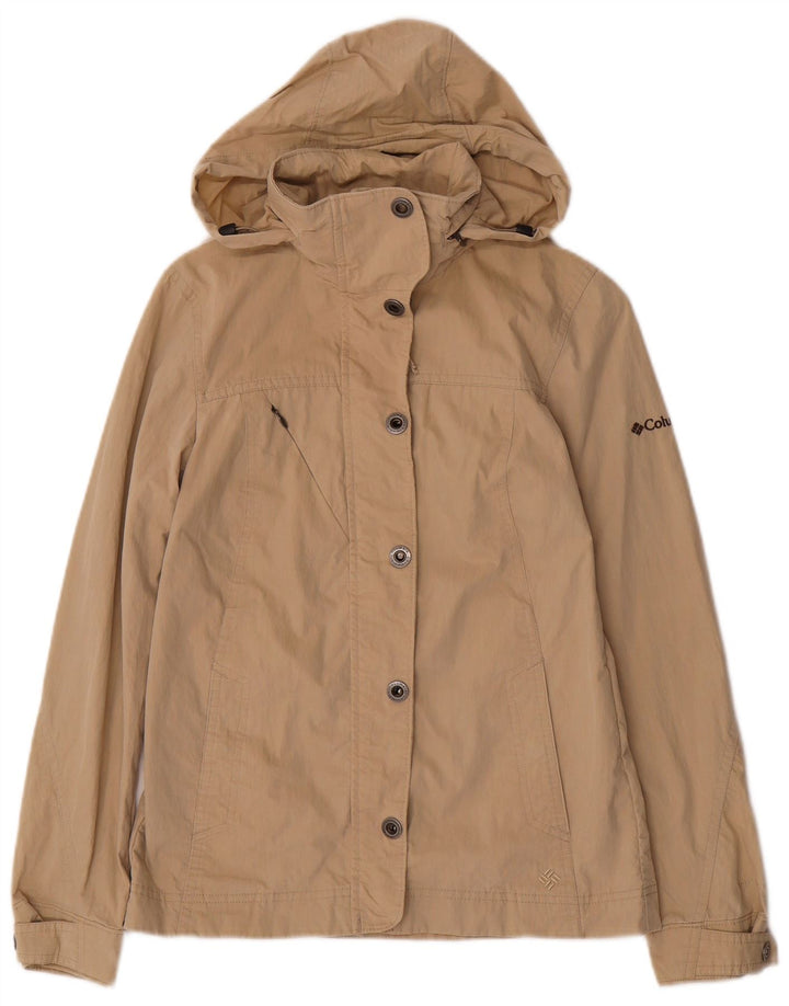 COLUMBIA Damen Bomberjacke mit Kapuze UK 6 XS Beige Baumwolle