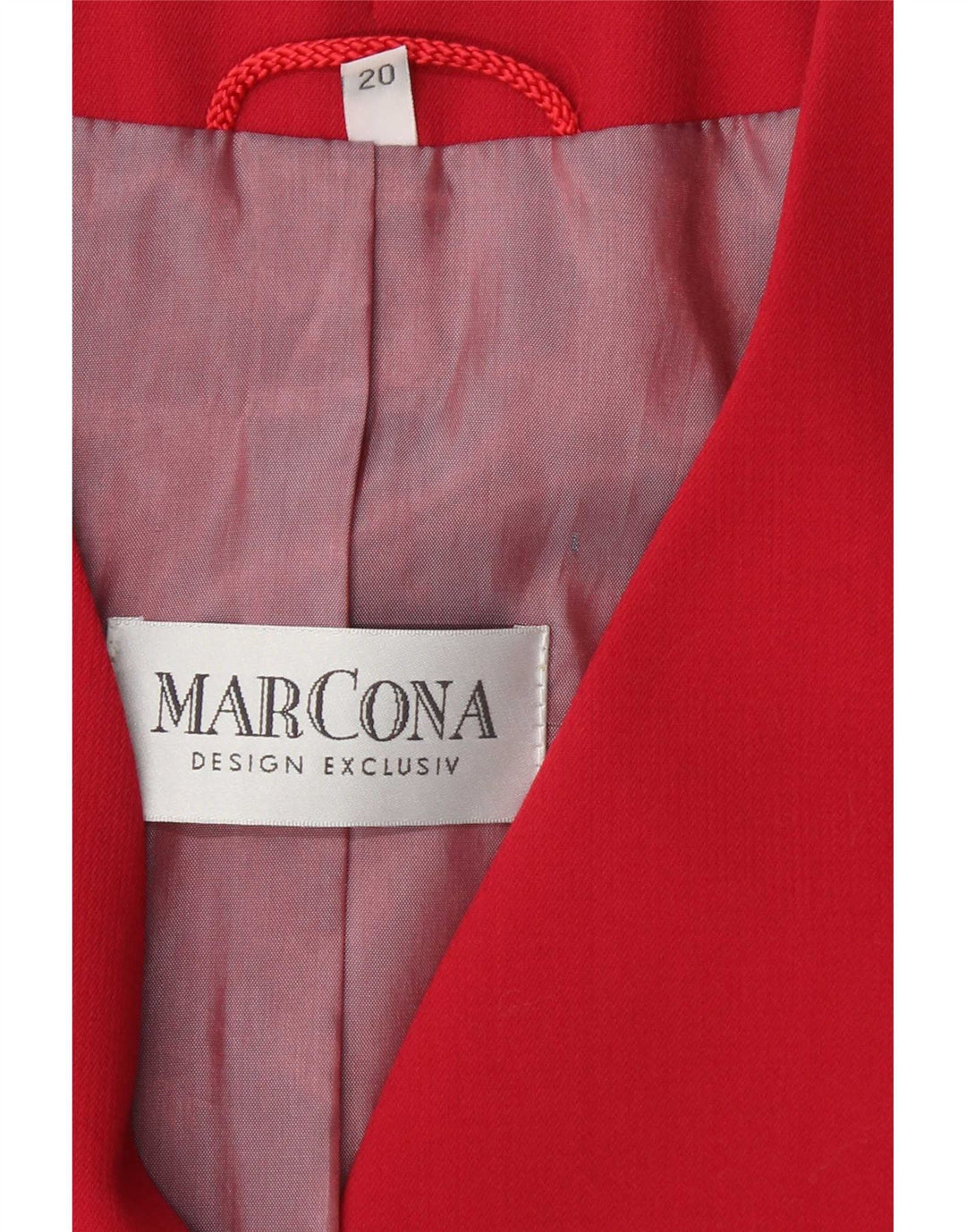 Marcona Damen-Blazerjacke mit 3/4-Ärmeln und 4 Knöpfen, UK 20 2XL, rotes Polyester