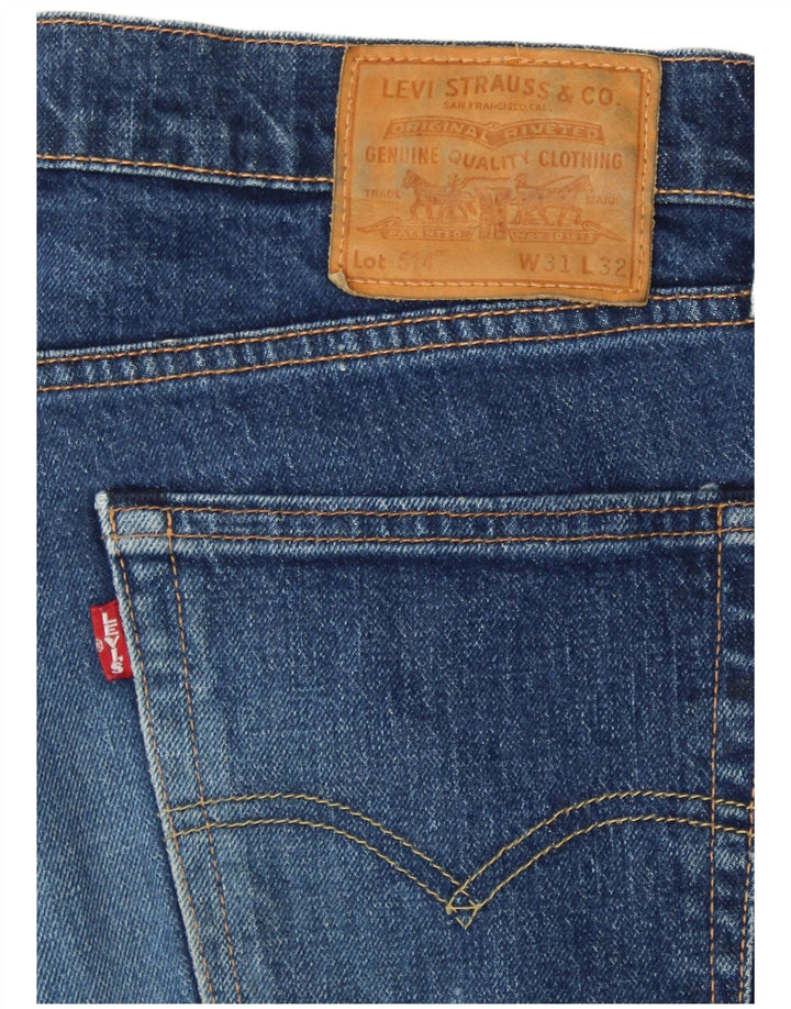 LEVI'S Herren 514 Straight Jeans W31 L32 Blaue Baumwolle