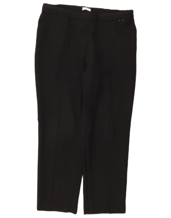 Marks & Spencer Womens Straight Cropped Trousers UK 16 Large W36 L26 Black