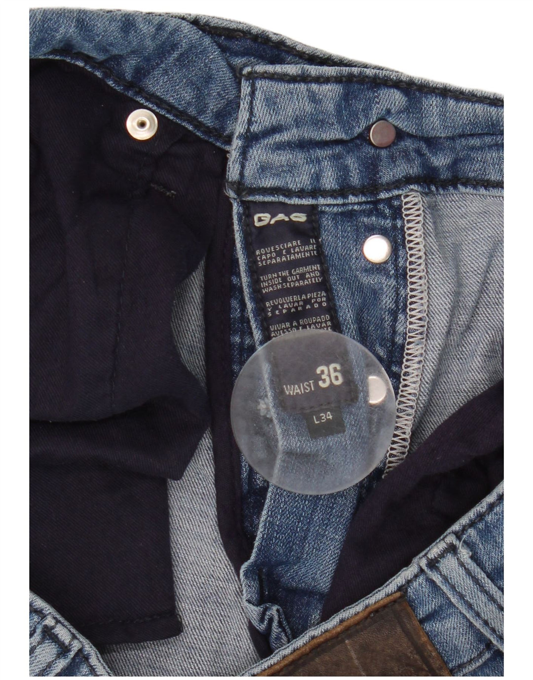 Gas Herren Straight Jeans W36 L29 Blaue Baumwolle