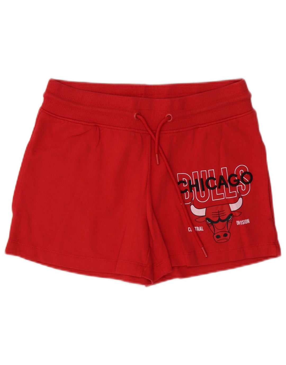 NBA Damen Chicago Bulls Graphic Sport Shorts UK 10 Small Rot Baumwolle