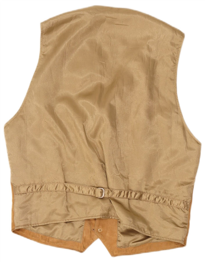 Vintage Herren Wildlederweste Mittelbeige Farbblock