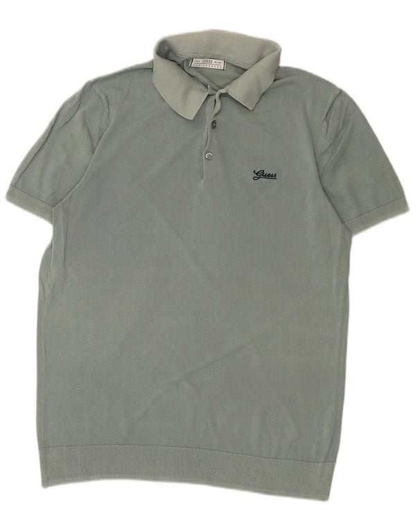 Guess Herren-Pullover mit Polokragen, kurzärmelig, XL, Grün